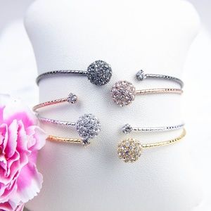 Crystal Ball Bangle Bracelet